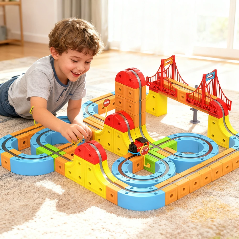 66 ELEMENTÓW ZESTAWU KOLEJOWEGO Z MAGNETYCZNYMI KOLEJĄCH ELEKTRYCZNYMI, ZESTAWY DO SAMODZIELNEGO ZBIEGOWANIA SAMOCHODÓW, KOLEJ NIEZWIĄZANA Z GRAVITACJĄ, ZESTAWY DO NARZĄDZI STEM, PREZENT NA BOŻE NARODZENIE