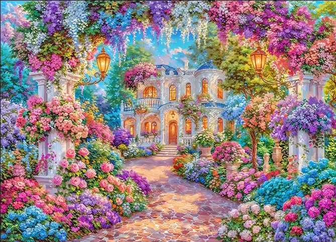 

Garden Round Diamond Painting Cross Stitch Kit DIY