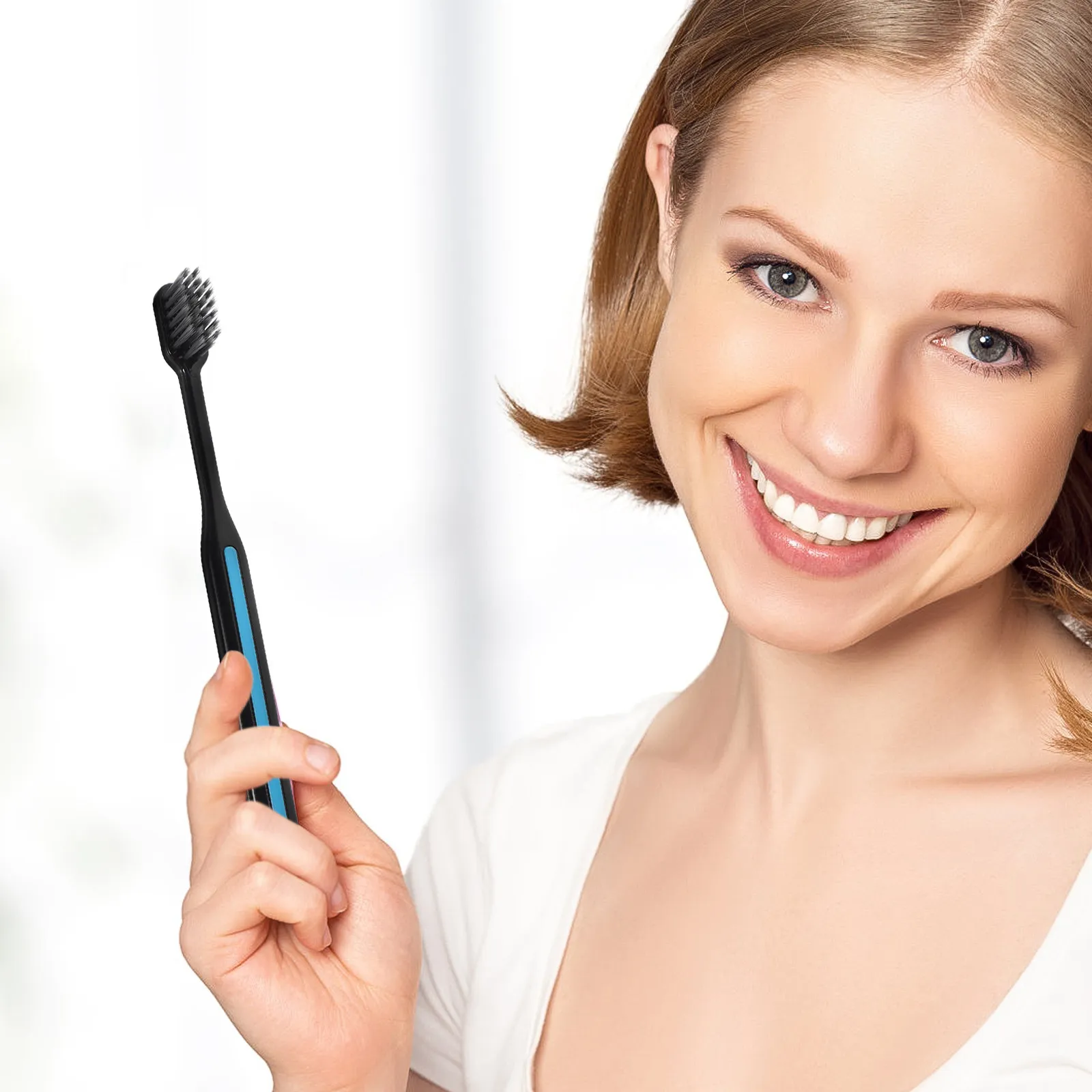 

15 шт. зубных щеток для массажа десен с прочной ручкой, для ежедневного использования, для дома и путешествий, портативные, износостойкие