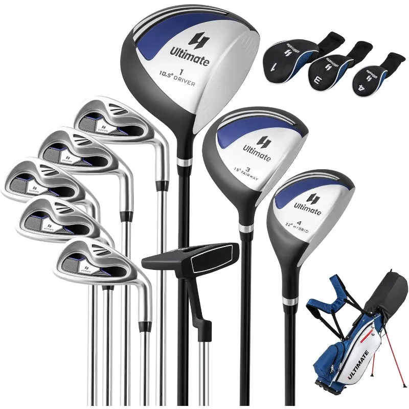 

Tangkula 9/10 Pieces Men's Complete Golf Clubs Set Right Hand, Includes 460cc Alloy #1 Driver & #3 Fairway Wood & #4 Hybrid & #6