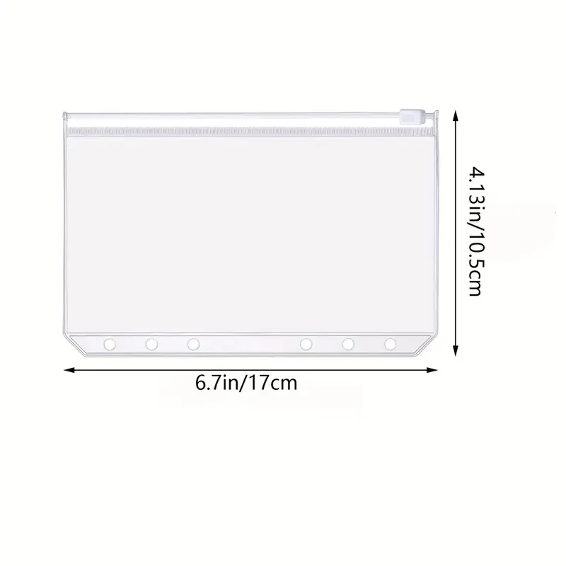10Pcs A6 Loose-leaf Notebook 6-hole Zipper Bag Receipt Planner PVC Storage Bag Business Card Holder ID Card Storage Pen Case