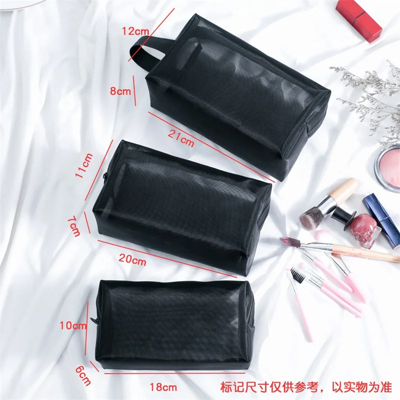 3 Arten transparente Nylon Kosmetik tasche klare Toiletten artikel Veranstalter Reiß verschluss Fall tragbare Make-up-Tasche für weibliche Reisetasche