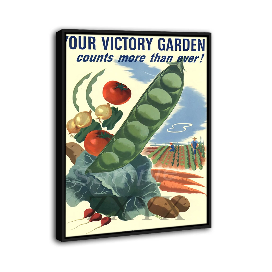 Vintage Your Victory Garden War Framed Poster Print Home Decor Wall Art Painting Oil Canvas