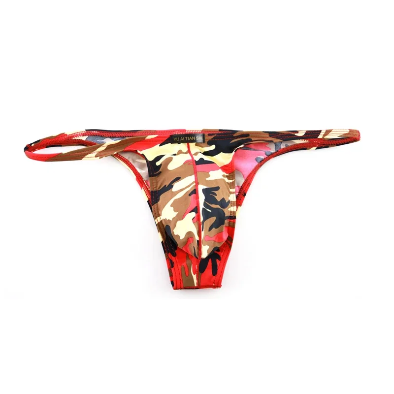 

Sexy Underwear Camouflage Men Briefs Underpants Nylon Bikini Male Printed Panties Male Backless Briefs Jockstrap