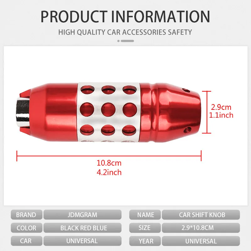 Aluminum Car Gear Knob With Button Automatic Universal Transmission Shift Tombol Shifter Boot Stick Auto Interior Accessories