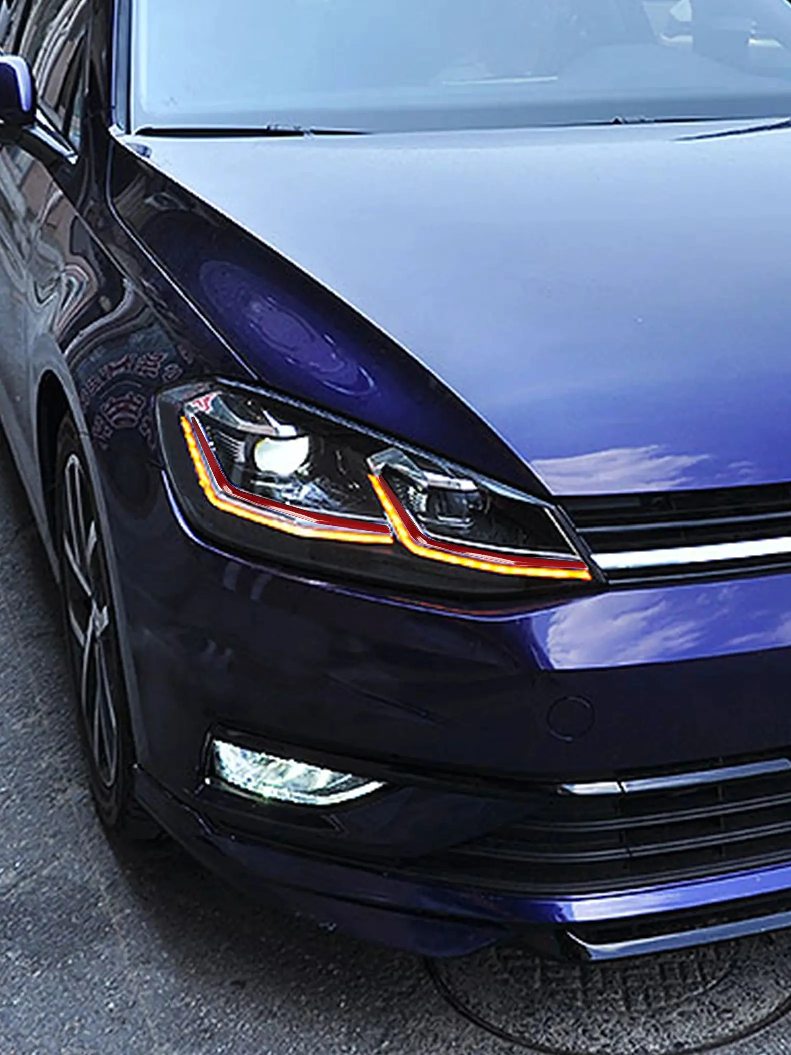 LED Koplampen voor Volkswagen VW Golf VII Golf MK7 TSI TDI 2012-2017 Dynamische Front Lampen Montage [Niet Fit GTI/R/GTD/MK7.5] - afbeelding 2