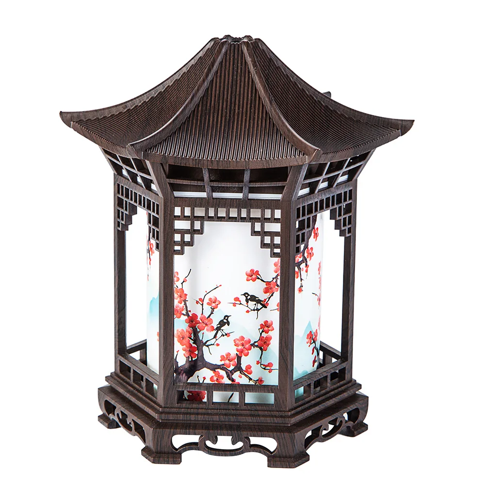 Chinese Style Mini Pavilion Humidifier with Night Light USB Portable Cool Mist Humidifier for Home Bedroom Office Desk