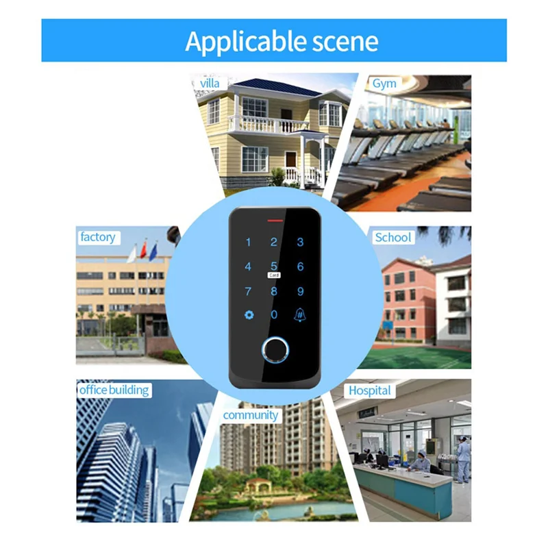 

BNVN-2X Tuya APP Access Control Keyboard Bluetooth Remote Control RFID IC M1 Card Fingerprint Access Keypad TF9-Tuya Black