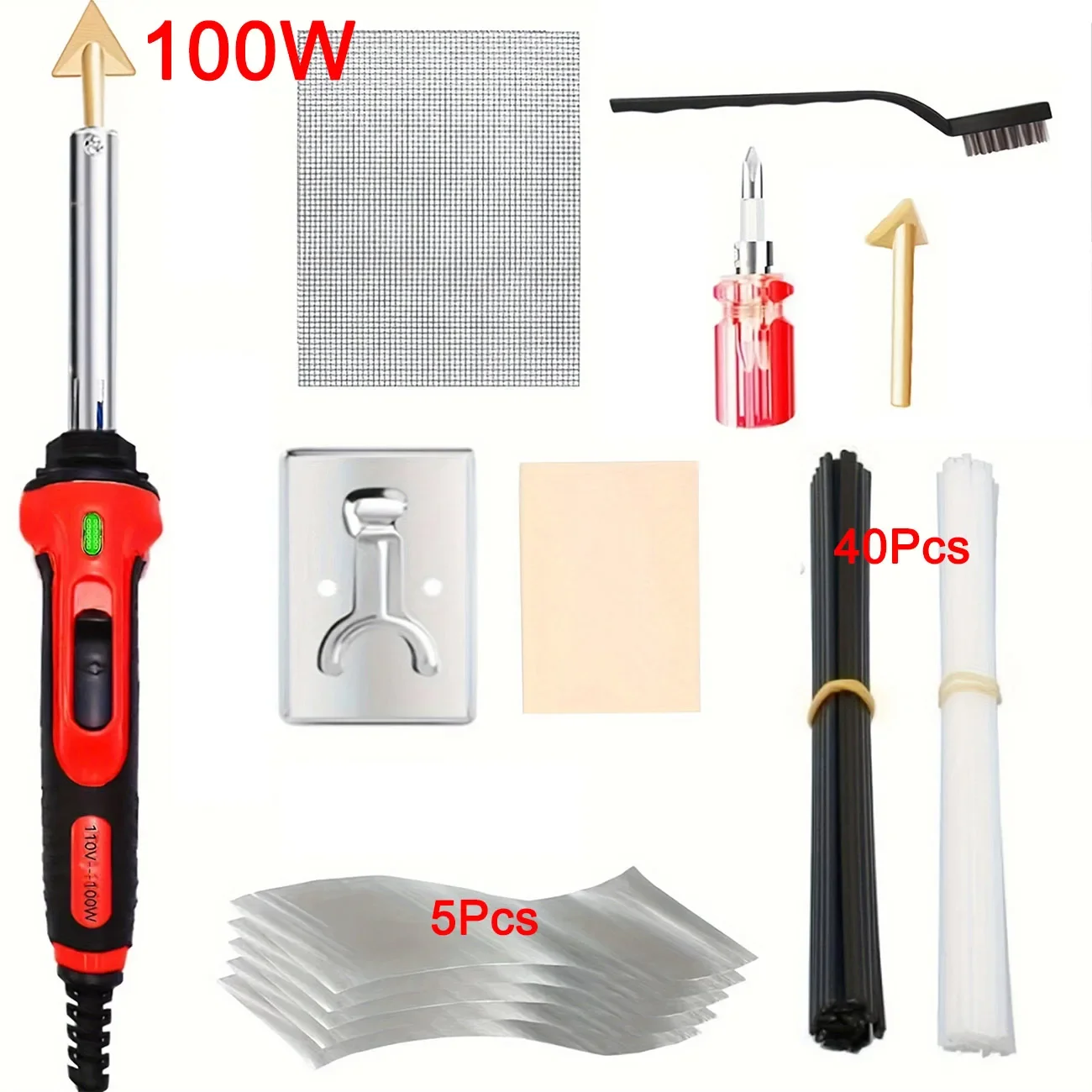 50W Plastic Welding Machine Kit 100W Soldering Iron Plastic Repair Tools 2 in 1 Hot Stapler Repair For Car Bumper Cracks Kayaks