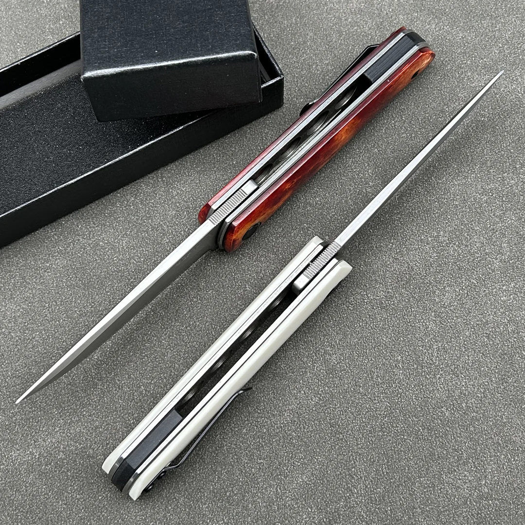 SKD-11 Pocket handmade Folding Knife Beef Bone Handle High Hardness Camping Outdoor Survival Hunting EDC Tool Knife