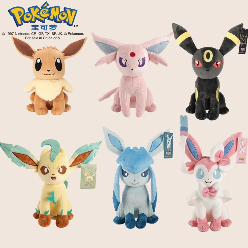 

Коллекция Pokemon peluches Eevee, плюшевая кукла Flareon Vaporeon, мягкая кукла, аниме Espeon Umbreon Glaceon Leafeon Sylveon peluche Toys