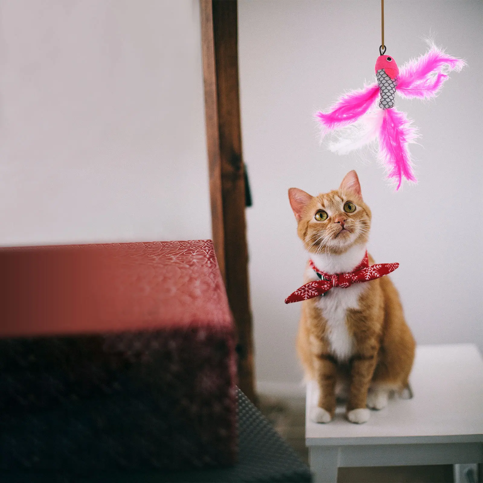 

3Pcs Fish Shaped Cat Teaser Stick Replacement Bright Interactive Cat Plaything Kitten Playing Exercise Hunting Stick