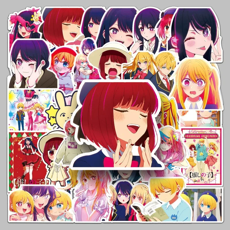 50 Stück Anime Oshi No Ko Japanische 2D-Merchandise Wasserfeste Dekor-Aufkleber für Tagebuch, Handyhülle & Milchteebecher
