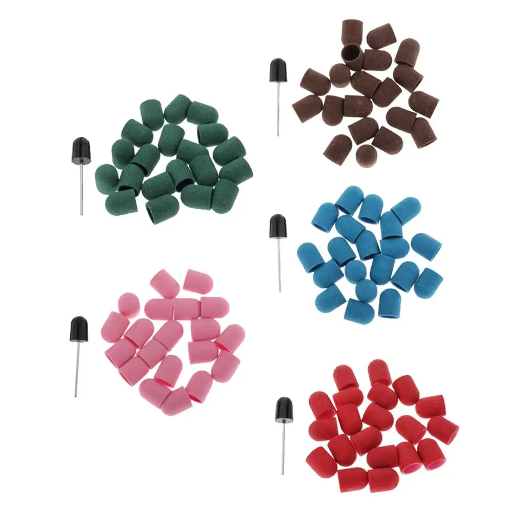 Sanding Sleeves Mandrel Sandpaper Polishing Bits Set for Professional Electric Nail File Pedicure