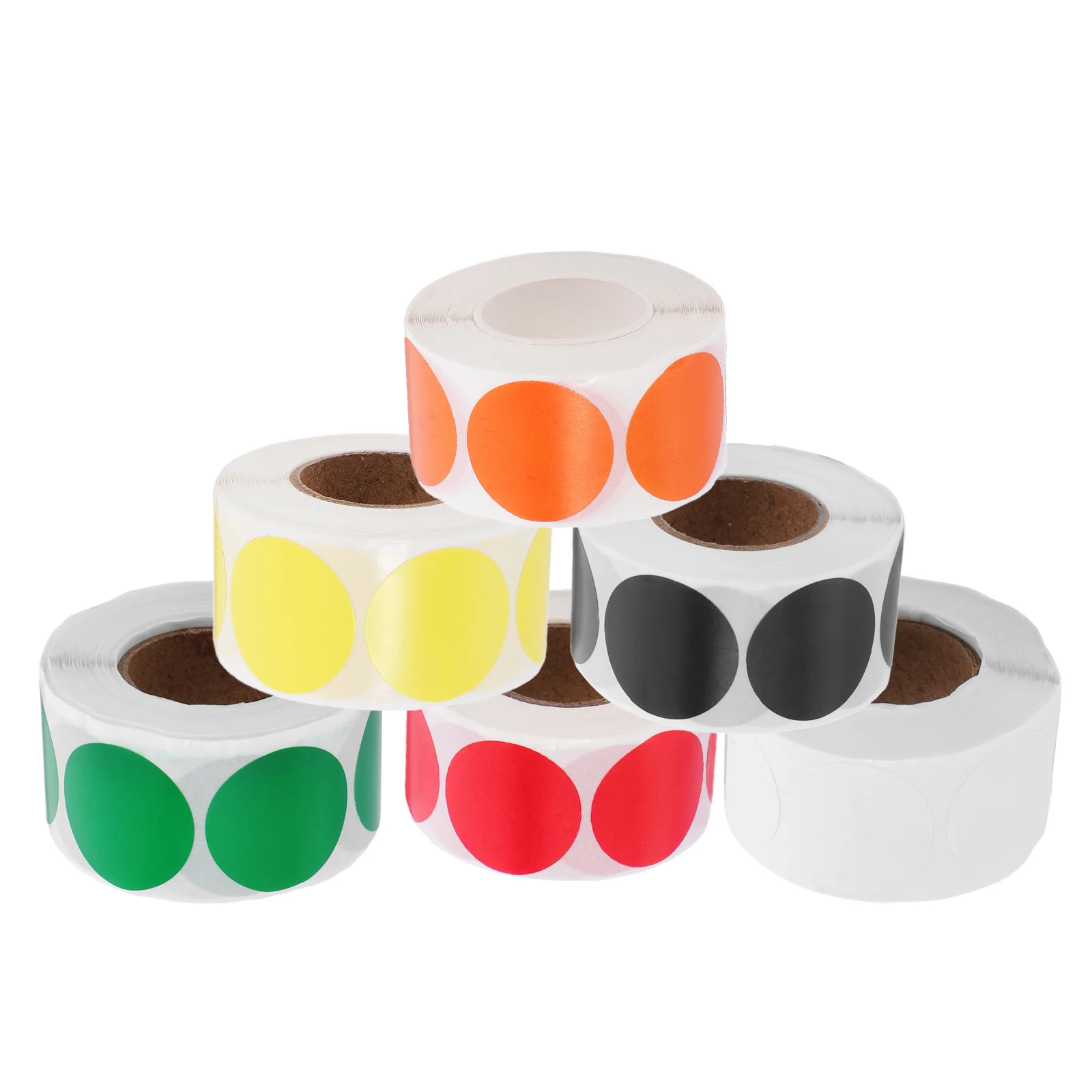 6 لفات من ملصقات النقاط الملونة، علامات ملصقات دائرية ذاتية اللصق لتنظيم تخزين التصنيف، ملصقات لاصقة ترميز الألوان #5