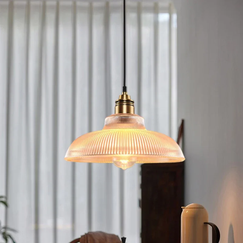 Lampada a sospensione in vetro retrò illuminazione nordica per la decorazione della casa per la camera da letto comodino soggiorno sala da pranzo lampade a sospensione 220V