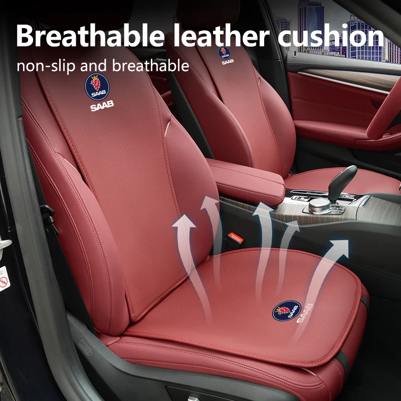 Car Seat Leather Cushion Cover PU Breathable Anti Slip Chair Protector Pads For SAAB 9-4X 9-7X 9-3 9-5 9-2X 9-X 9000 900 600 99