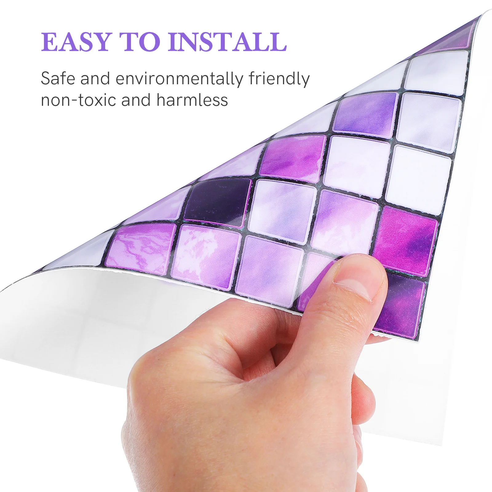 

10Pcs Home Tile Stickers Simulated Waterproof PVC Wall Decals Suitable for Kitchen Bathroom Living Room Bar Decor