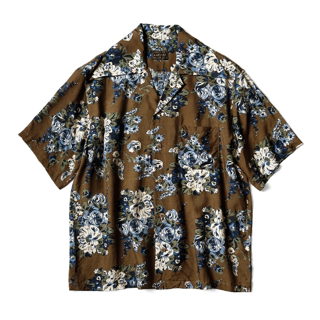 24SS Japanese Fashion K Casual Hawaiian Shirt Holy Mother Flowers Print Vintage Clothes Tops Streetwear Men's Clothing