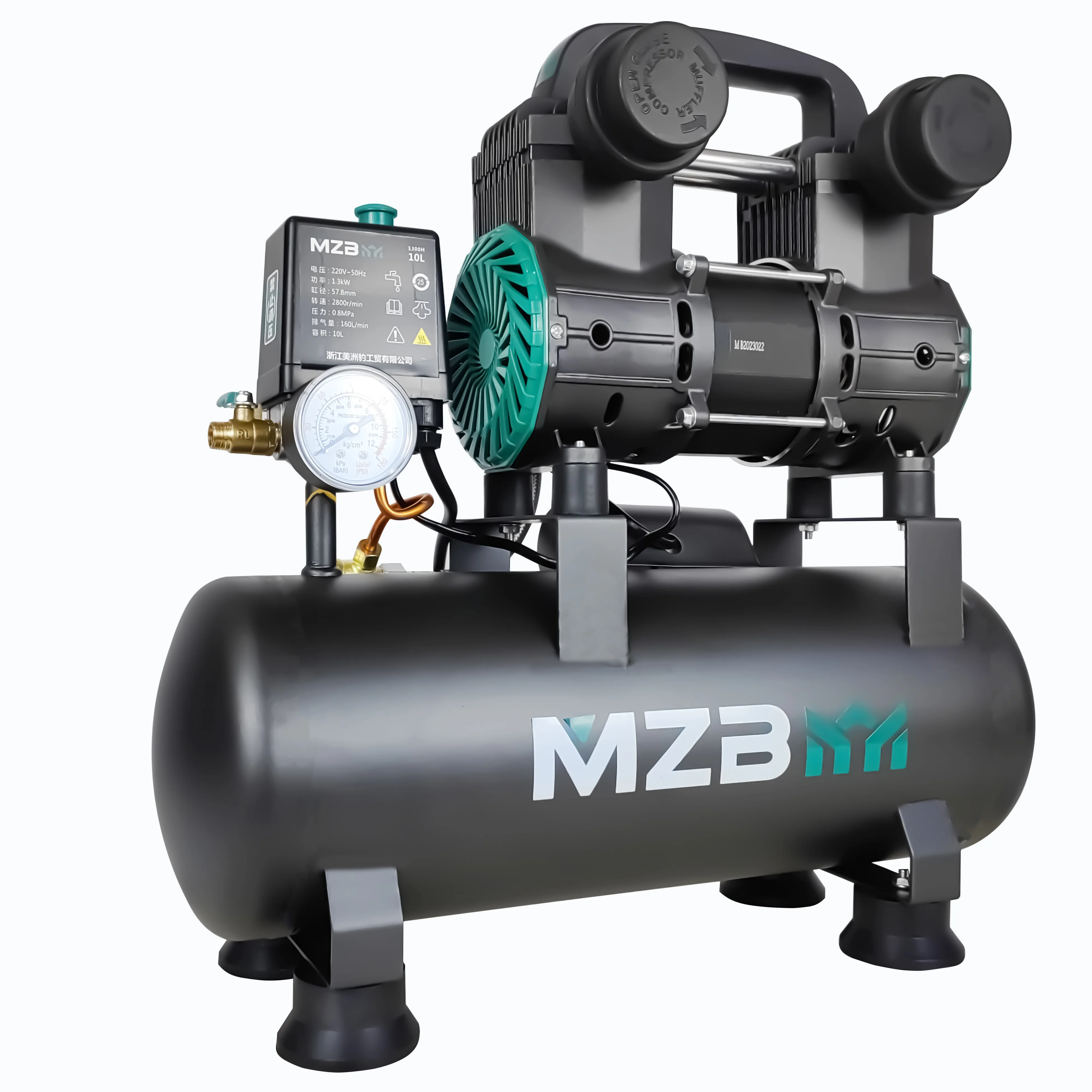 Stock Oil-free Silent air Compressor 10 Liter Portable air Compressor