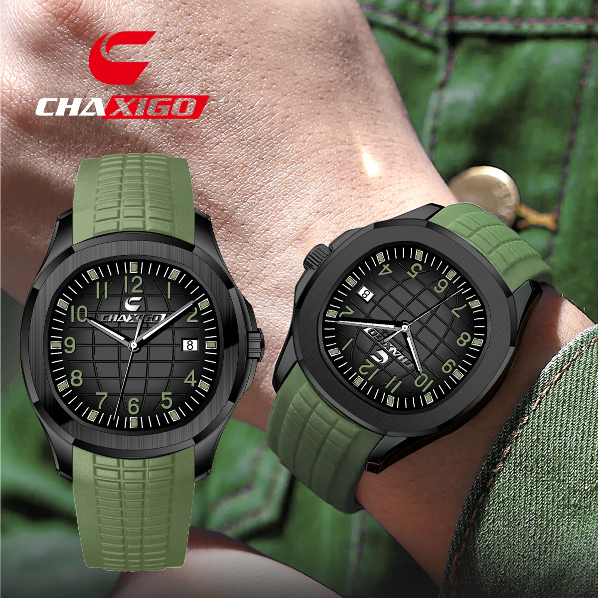 

Новые мужские стильные классические деловые повседневные часы CHANAGO, с силиконовым ремешком, светящимися стрелками, водонепроницаемость 30 метров.