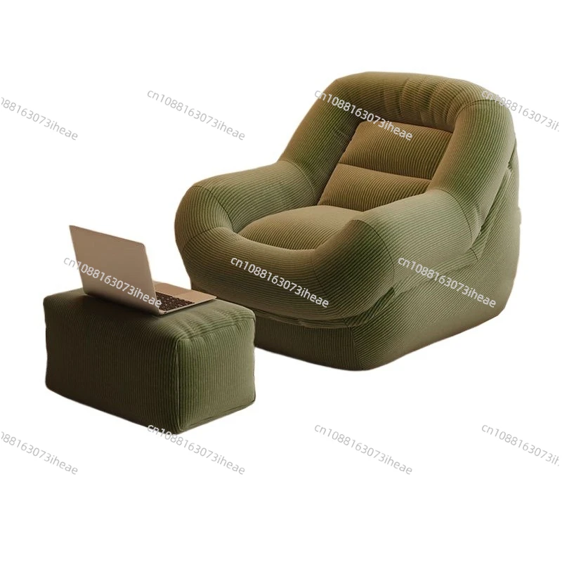 

Lazy Living Room Sofa Single Comfortable Tatami Chair Lounger Balcony Leisure Recliner with Footstool Living Room Furniture