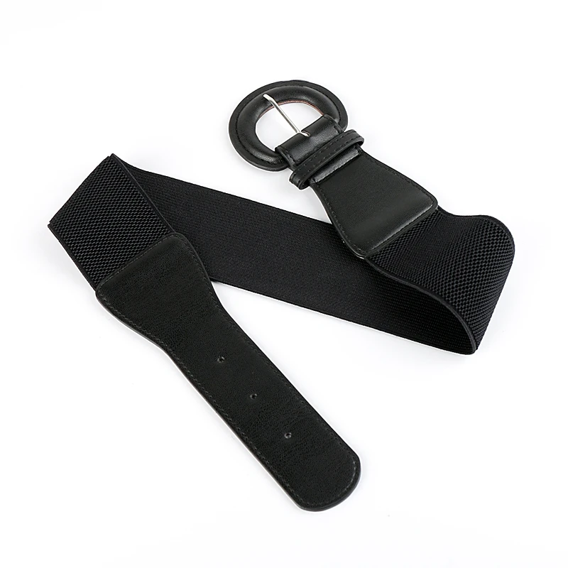 Nuevos cinturones elásticos negros para vestido, fajas con hebilla ancha a la moda para suéter, falda decorativa, abrigo, sello de cintura delgada para niñas