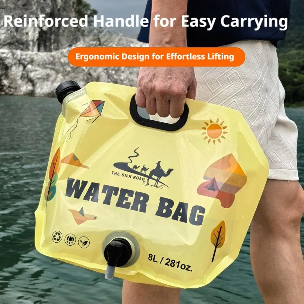 Camping Faltbarer Wasserbeutel mit Zapfhahn 8L Outdoor Wandern Wassereimer Große Kapazität Wasserbehälter Campingbedarf – Detail 8