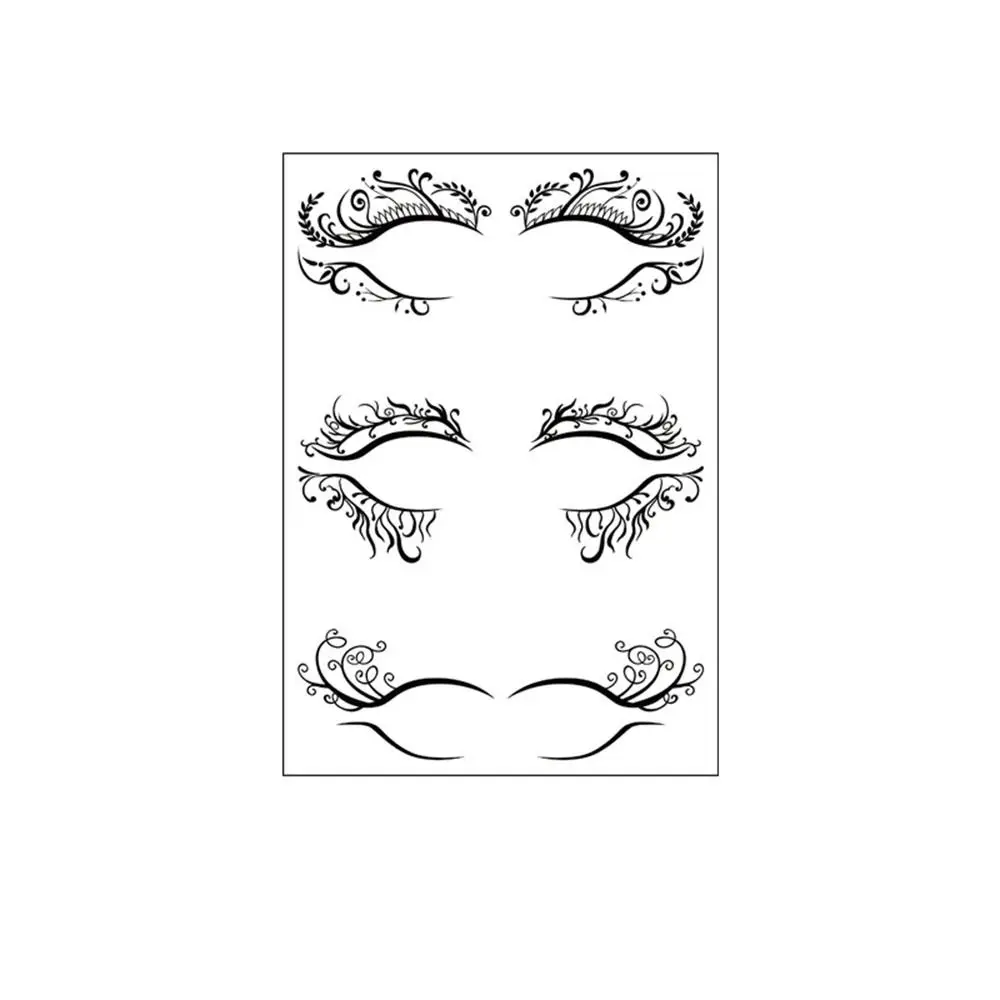 Sweat-Proof Eyelash Tattoo Sticker Long Lasting Waterproof Eye Shadow Tattoo Stickers Temporary Flower Eyelash Make-Up Sticker