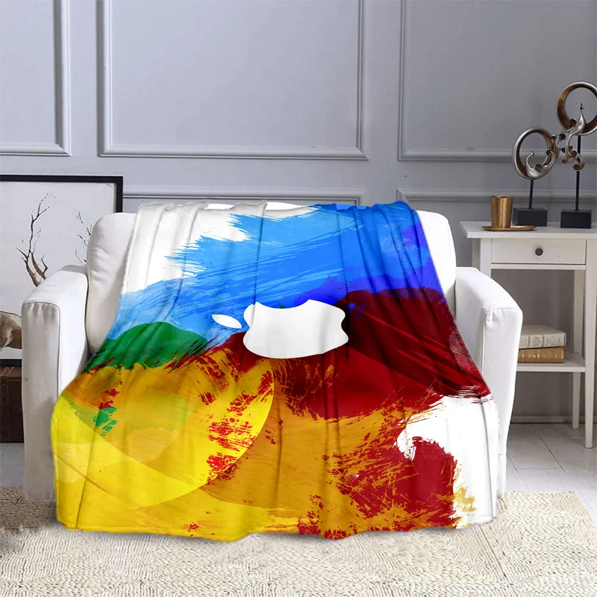 3D LOGO Cartoon Apple Blanket Children's Blanket High Quality Flannel Blankets Soft and Comfortable Home Travel Blanket