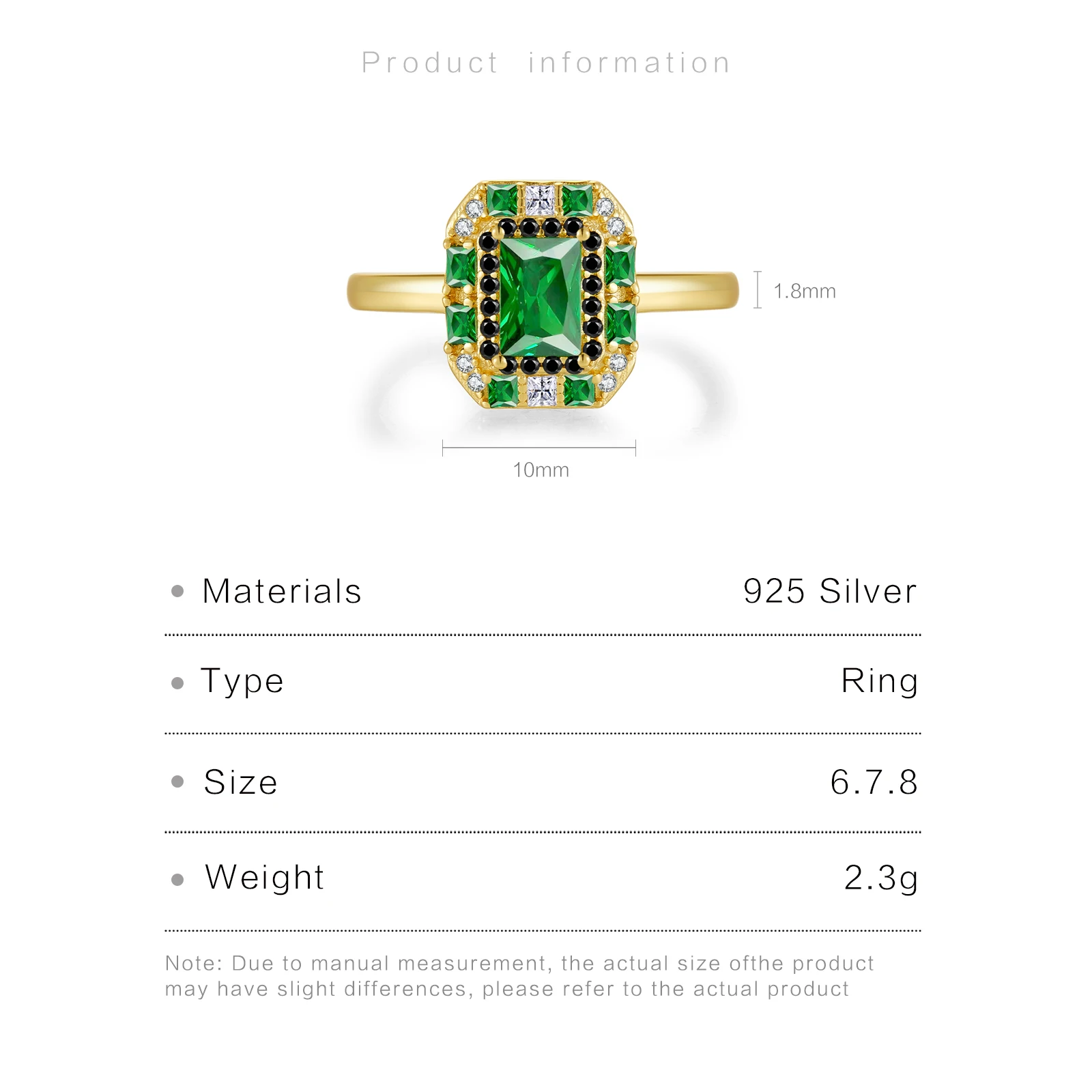 VEWANT 925 Sterling Silver Square Green Big Zircon Ring 2024 Mother's Day Gift Luxury Fine Party For Women Jewelry 4