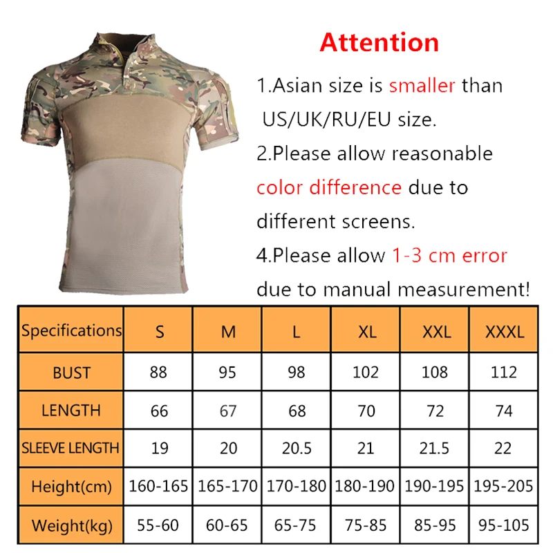 HAN WILD Tactical T Shirt Short Sleeve Cycling Camping Hiking Tees Combat T-Shirt Hunting Camouflage Softair T-shirt Elastic