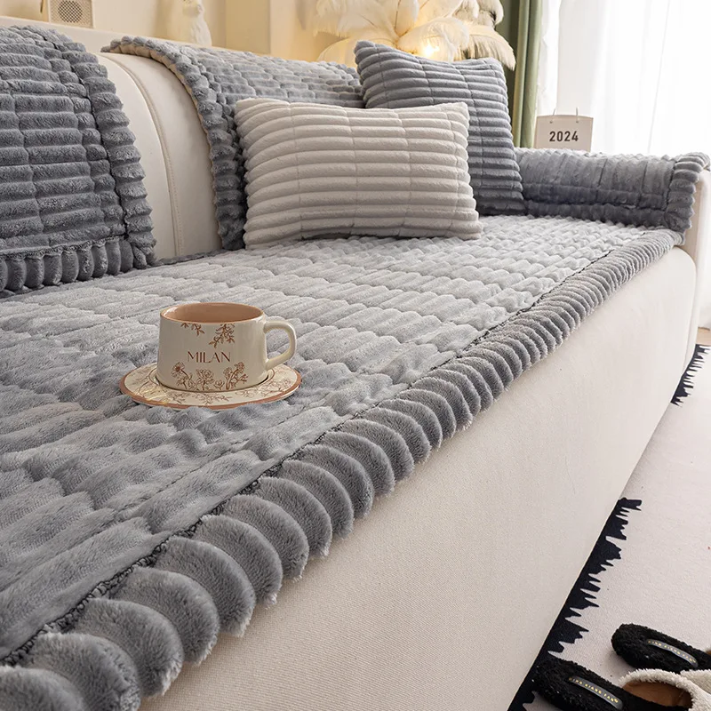 1pc sofa cover, sofa protective cover, pet protection, straight-row seat cushion, sofa cover, plush sofa cushion