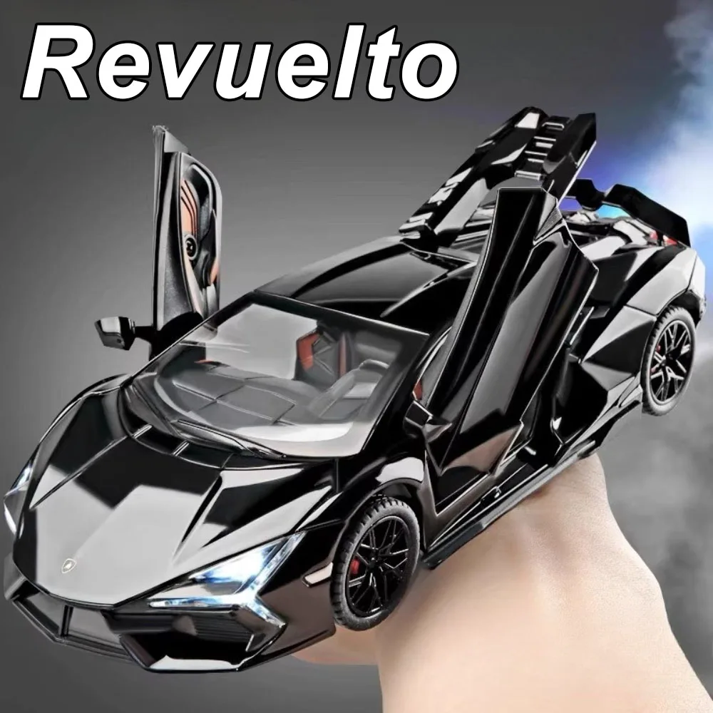 1/24 Revuelto Huracan Spielzeug Modellauto Diecast Legierung Sportwagen Türen Geöffnet Sound Licht Zurückziehen Hohe Simulation Modell Junge Geschenke