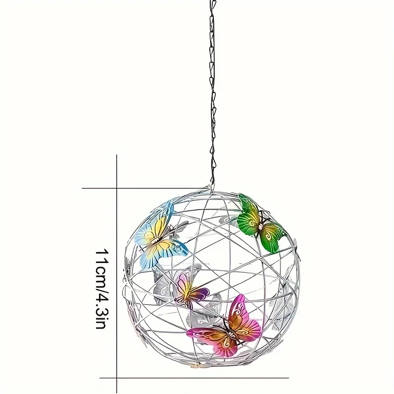 1 個ソーラー屋外バタフライ球形ランタン吊り下げライト屋内、庭、ガレージ用