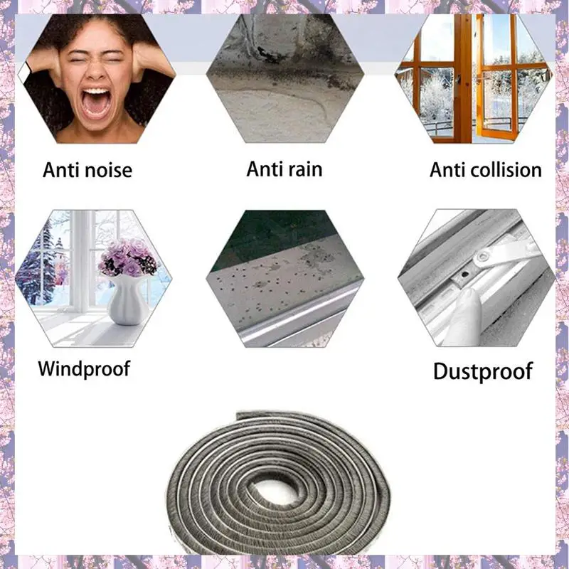 

Retail 2Pcs 33Ft/10M Self Adhesive Seal Strip Weatherstrip For Windows Doors Soundproofing,Windproof,0.35 Inchx0.6 Inch