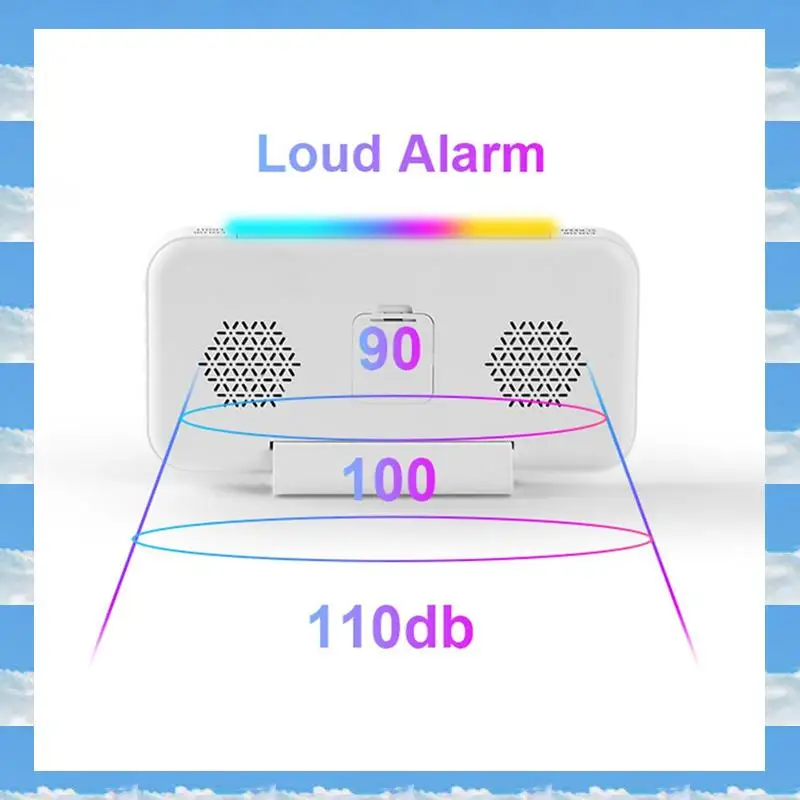 

A11I LED Digital Clock RGB Display Alarm Clock With Ambient Lighting Night Lamp Electronic LED Time Display Desktop Clock Durabl