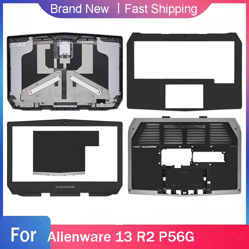 

New Bottom Case For Dell Alienware 13 R2 P56G Laptop LCD Back Top Cover Front Bezel Palmrest Upper Bottom Cover A B C D E Shell