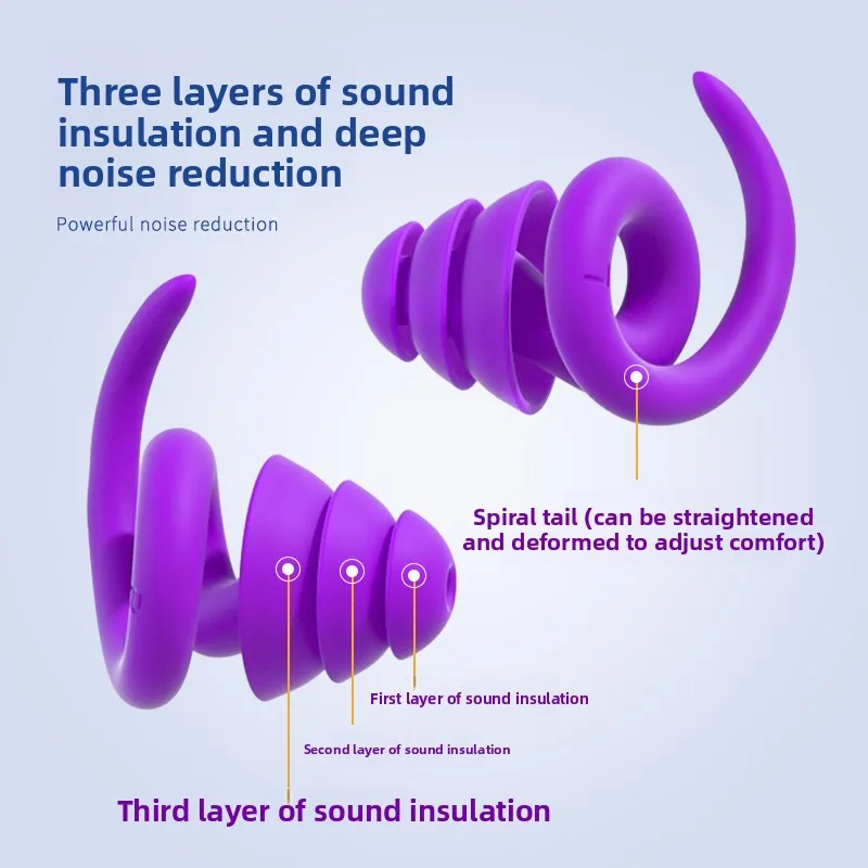Ultra Soft Silicone Washable Waterproof Dustproof Noise Canceling Earplugs for Sleeping Student Dormitory Sound Insulation