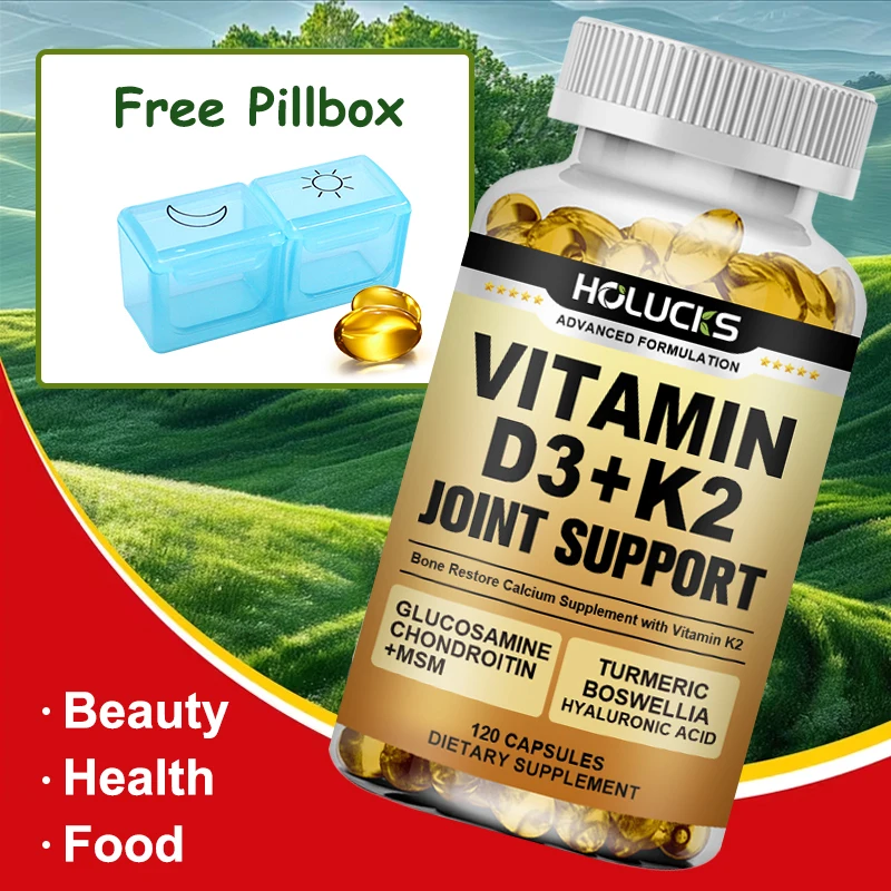 

Vitamin D3 K2 Capsule, Promotes Strong Bones & Joints, Calcium Absorption, Teeth, Heart, Cardiovascular Health