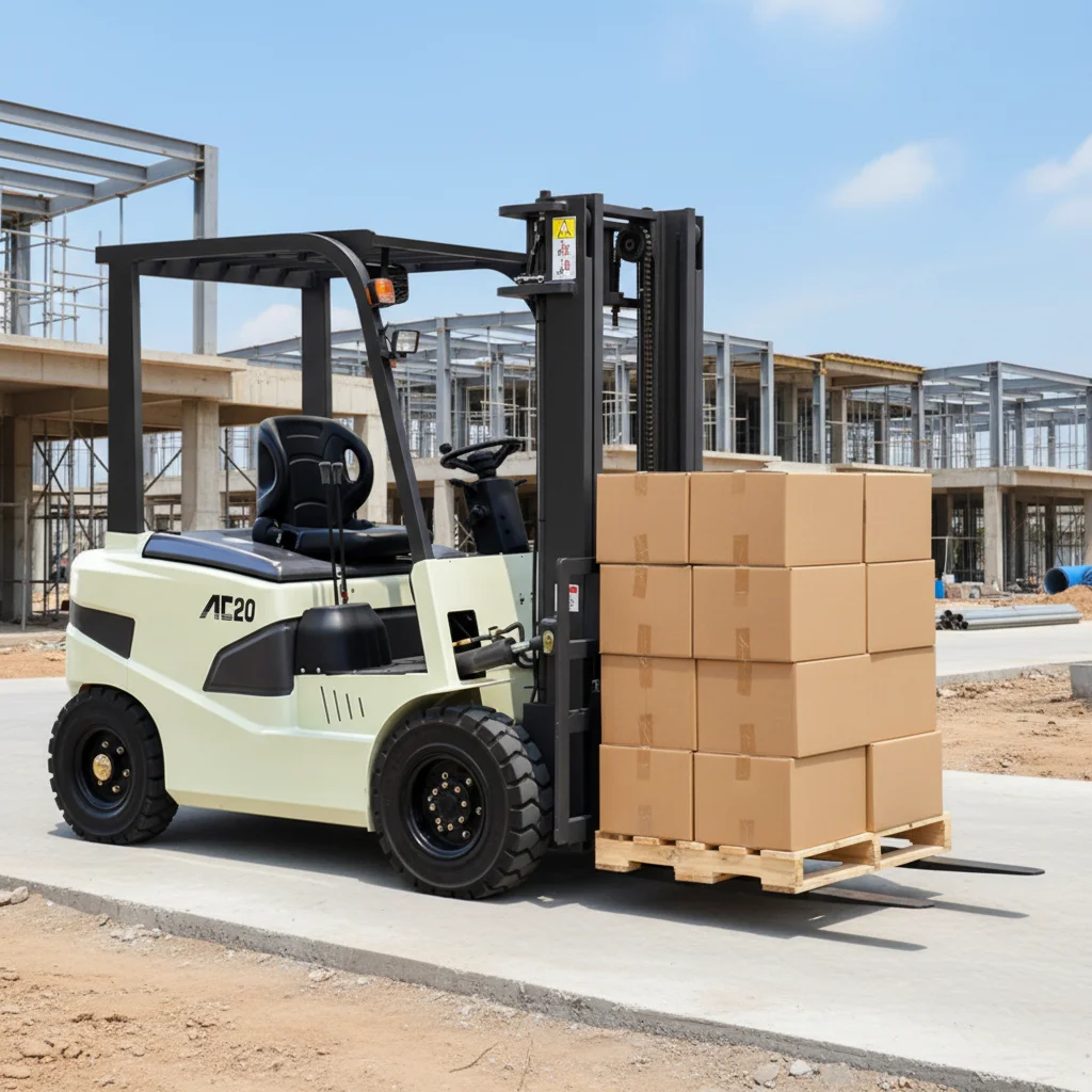 1-Ton Lithium-Ion Battery-Powered 4-Wheel Electric Forklift Self-Balancing Quiet Material Handling Lift Truck for Warehouse