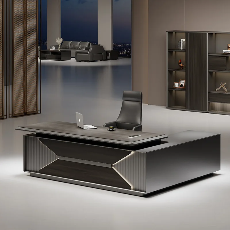 

DSA Office Boss Desk Simple Modern Leadership Chairman and President Large Desk Light Luxury High-End Desk and Chair Combination