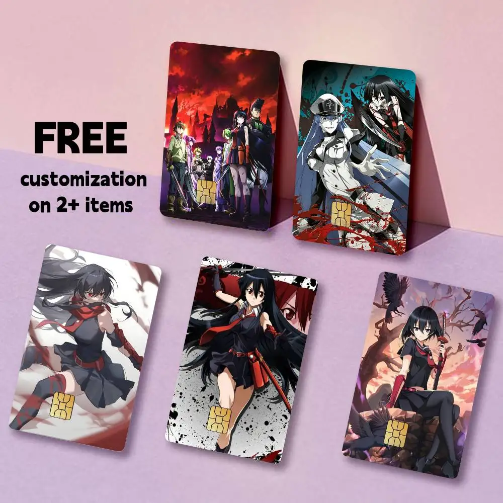 Anime A-Akame ga Kill Card Stickers for Bank Access Protective Waterproof Film Cover Sticker Gift
