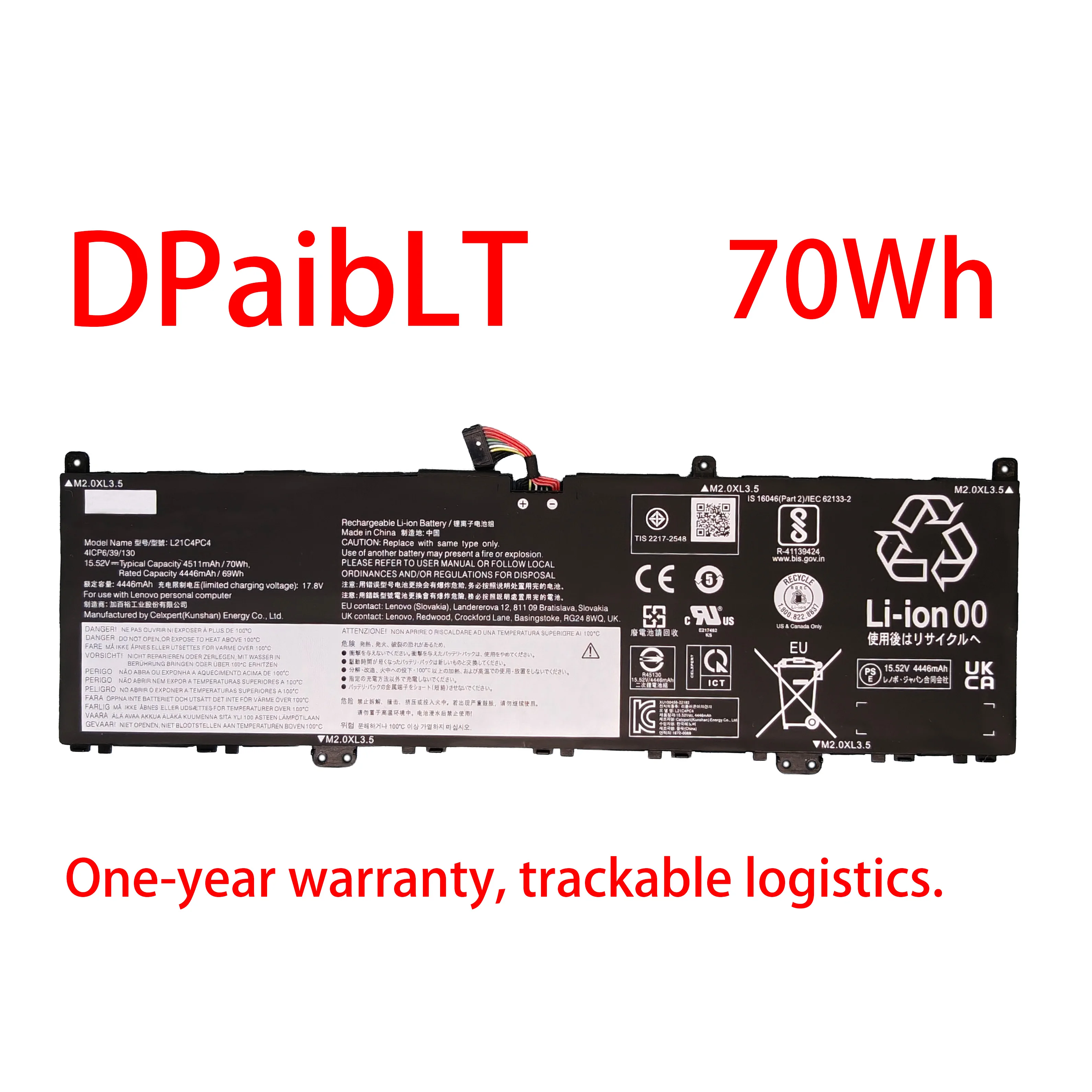 

DPaibLT NEW 15.52V 70WH L21C4PC4 L21C4PC7 L21D4PC7 LAPTOP BATTERY For Lenovo Slim 7 Pro X 14ARH7 14IAH7 Yoga Pro14s 2022