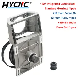 1.5m Module Standard Cnc Router Use Ration 5:1 Gearbox Left Helical Belt Reducer For 86*86 Motor Cast Aluminum Materials