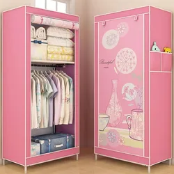 70*45*150  Non-woven Cloth Wardrobe Folding Portable Clothing Storage Cabinet Dustproof Cloth Closet Simple Bedroom Multipurpose