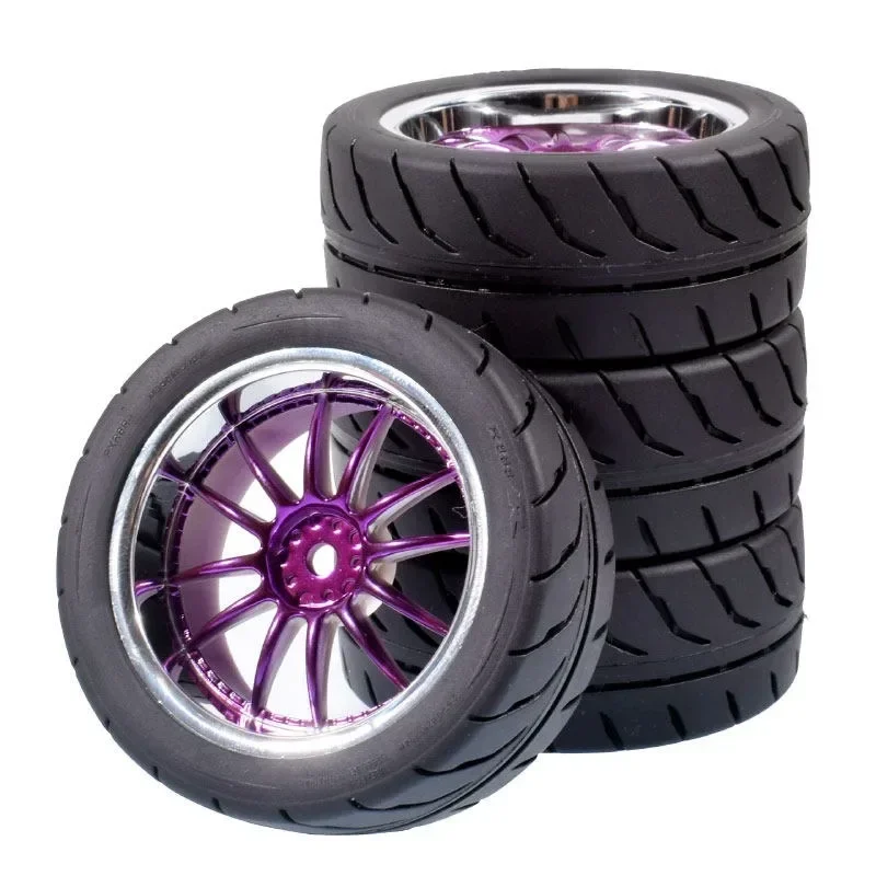 1:10 Racing Car Tires 68mm Tyre 12mm Hex for 1/10 RC On Road Car Tamiya TT01 TT02 XV01 XV02 PTG-2 HSP HPI Kyosho Upgrade Parts