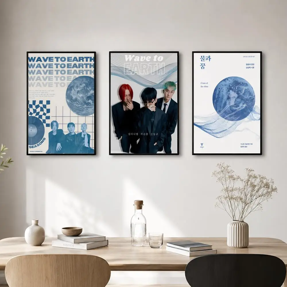 Band Wave To Earth Poster Self-adhesive Art Waterproof Paper Sticker Coffee House Bar Room Wall Decor