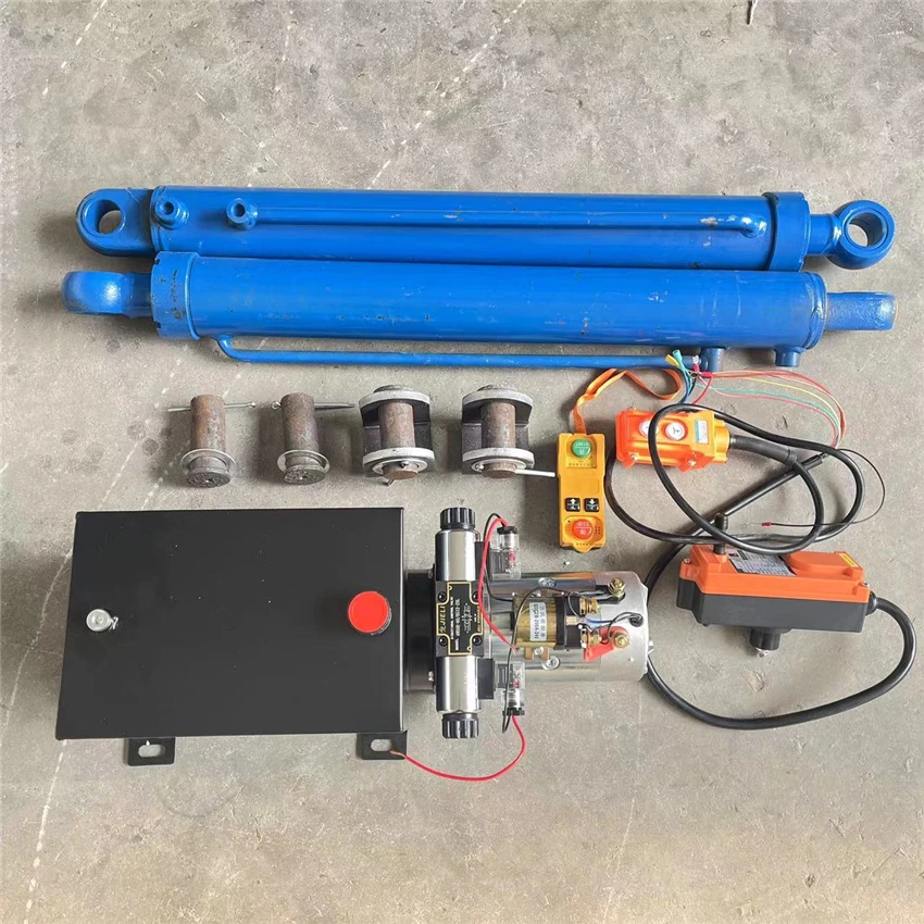 Hydraulic Cylinder Engineering Vehicle Excavator Trailer Ladder Modification Electric Hydraulic Pump Station Oil Cylinder Top