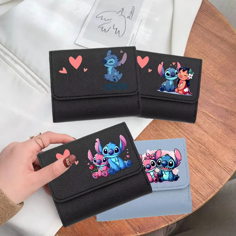 Cute Stitch Women Wallets Card Women Purse Card Wallet Disney Women's Wallet Purse Cartoon Bags Large Capacity Multi-card Wallet